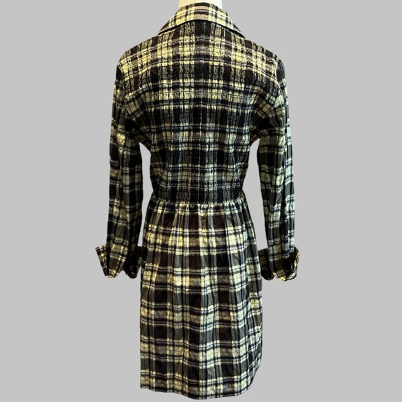 GANNI Checked cotton-ble seersucker mini shirt dress size 38 - Picture 9 of 16